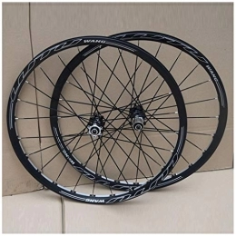 MZPWJD Mountain Bike Wheel MZPWJD MTB Bicycle Wheel 26 Inch Disc Brake Double Wall Rims Bike Wheelset QR Sealed Bearing 24H For Cassette Hub 8-11 Speed (Color : Black hub)