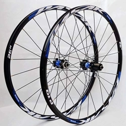 MZPWJD Spares MZPWJD MTB Bike Wheel Set 26 / 27.5 Inch Mountain Bike Wheels Double Wall Rims Cassette Hub Sealed Bearing Disc Brake QR 7-11 Speed 1850g (Color : Blue, Size : 27.5)