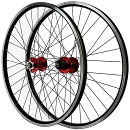 MZPWJD Spares MZPWJD MTB Bike Wheelset 26" 27.5" 29" Disc Rim Brake Bicycle Cycling Wheel Double Wall Alloy Rim Quick Release 32 Spokes For 7 / 8 / 9 / 10 / 11 Speed Cassette Flywheel (Color : Red hub, Size : 27.5inch)