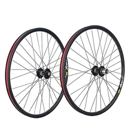 MZPWJD Spares MZPWJD MTB Bike Wheelset 26 / 27.5 / 29 Inch Cycling Rim 559 Disc Brake Bicycle Wheels 32 Spoke For 7-10 Speed Cassette QR Sealed Bearings Hubs (Color : Black, Size : 26")
