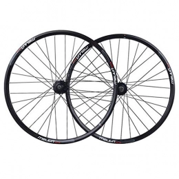 MZPWJD Mountain Bike Wheel MZPWJD MTB Disc Brake Wheel Set 26 Inch Mountain Bike Bicycle Rims QR For 7 / 8 / 9 / 10 Speed Cassette 32 Spoke (Color : Black, Size : 26")