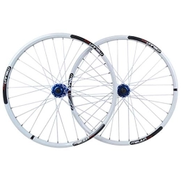 MZPWJD Mountain Bike Wheel MZPWJD MTB Disc Brake Wheel Set 26 Inch Mountain Bike Bicycle Rims QR For 7 / 8 / 9 / 10 Speed Cassette 32 Spoke (Color : White, Size : 26")