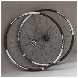 MZPWJD Mountain Bike Wheel MZPWJD MTB Wheelset For Mountain Bike 26 27.5 29 In Double Layer Alloy Rim Sealed Bearing 7-11 Speed Cassette Hub Disc Brake QR 24H (Color : Black Hub, Size : 26inch)