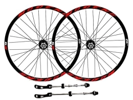 MZPWJD Mountain Bike Wheel MZPWJD Rims Mountain Bike Wheelset 26" 27.5" 29" Bicycle Rim MTB Disc Brake Wheels QR Quick Release 32H Hub For 7 / 8 / 9 / 10 / 11 / 12 Speed Cassette 2055g (Color : Red, Size : 29'')