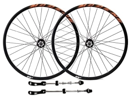 MZPWJD Mountain Bike Wheel MZPWJD Rims Mountain Bike Wheelset 26" 27.5" 29" MTB Rim 32H Bicycle Quick Release Wheels Disc Brake Hub For 7 / 8 / 9 / 10 / 11 / 12 / 13 Speed Cassette 2055g QR (Color : Orange, Size : 26'')