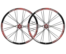 MZPWJD Spares MZPWJD Rims Mountain Bike Wheelset Disc Brake MTB Quick Release Wheels 26" Bicycle Rim 24H Straight Pull Flat Spokes QR Hub For 7 / 8 / 9 / 10 Speed Cassette 2415g (Color : Red A, Size : 26inch)