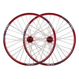 MZPWJD Wheel Mountain Bike 26" MTB Bicycle WheelSet Disc Brake Compatible 7 8 9 10 Speed Double Wall Alloy Rim 32H (Color : Red)