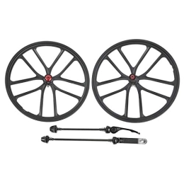 NDNCZDHC Mountain Bike Wheelset 20in, Aluminum Alloy Rim Disc Brake Wheelset, Quick Release Front Rear Wheels Black Bike Wheels, Fit High End 20in Bikes