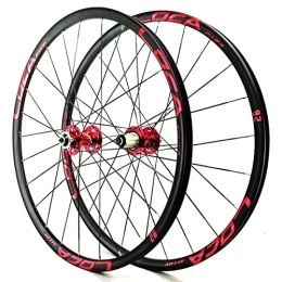 NEZIAN Spares NEZIAN Mountain Bike Wheelset MTB Bicycle Wheel Set 26 27.5 29 Inch Aluminum Alloy Rim Disc Brake 3.0MM Flat Spokes Quick Release 24H (Color : Red, Size : 27 INCH)