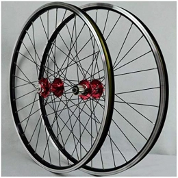 HYLK Mountain Bike Wheel Outdoor MTB Bike Wheel 26 Inch Double Wall Alloy Rims Disc / Vbrake Bicycle Wheelset QR Sealed Bearing Hubs 6pawls 7-11 Speed Cassette 24H Wheel (Red)
