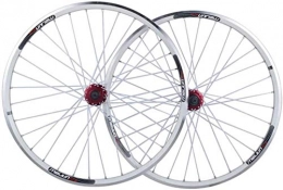 OYY Manufacture Mountain Bike Wheel OYY Manufacture Wheels Mountain Bike Rims Wheel, Bicycle Wheelset 26 Inch Bicycle, Wheelset Double Wall Quick Release Rim V-Brake Disc Brake 7-8-9-10 Speed, 32Holes (Color : White)