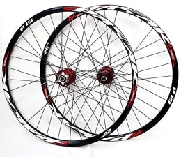 OYY Manufacture Spares OYY Manufacture Wheels Mountain Bike Wheelset, 26 / 27.5 / 29 Inch Bicycle Wheel Red (Front + Rear) Double Walled Aluminum Alloy MTB Rim Fast Release Disc Brake 32H 7-11 Speed (Color : 29)