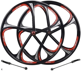 WYJW Spares Pair Of Bicycle Wheels 26 Inch Rim Alloy Magnesium MTB Bicycle Wheel Front Rear Release Fast 8-10 Speeds Brake Disc, Blackwheelset
