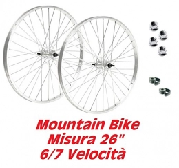 Pair of Wheels, Bicycle or Mountain Bike/Dimensions 26 "- 6/7 Speed with FLAP and nuts