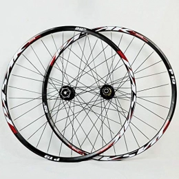 PASAK Mountain Bike Wheel PASAK Mountain Bike Wheel Set 26" / 27.5" / 29" 32-holes 4 Bearing Disc Brake 7-11 Speed Quick Release And 20 / 15 / 12 Barrel Shaft Dual Use Black Drum+Red Trademark(A Pair Wheels)