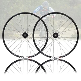 PHOCCO Mountain Bike Wheel PHOCCO 26 Inch MTB Bicycle Wheelset Aluminum Alloy Mountain Bike Wheel Set QR 32 Hole Hub Disc Brake Rim For 7 / 8 / 9 / 10 Speed (Color : Black, Size : 26in)