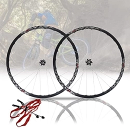 PHOCCO Mountain Bike Wheel PHOCCO 26 Inch MTB Wheelset Quick Release Disc Brake Mountain Bike Bicycle Rims Aluminum Alloy Hubs Sealed Bearing Fit 7 / 8 / 9 / 10 Speed Cassette (Color : Black, Size : 26'')