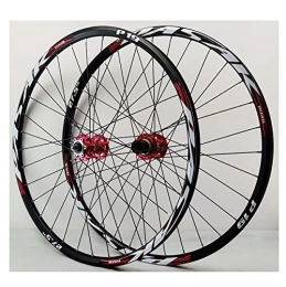PHOCCO Mountain Bike Wheel PHOCCO Disc Brake Mountain Bicycle Wheels 26'' 27.5" 29" Alloy Rim Cassette Hub Sealed Bearing Quick Release MTB Bike Wheelset 32Holes 8-12 Speed Cassette (Color : Red, Size : 27.5 in)