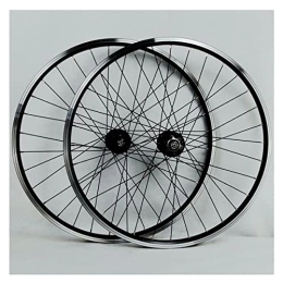 PHOCCO Spares PHOCCO Mountain Bike Wheelset Disc V Brake Wheel Aluminum Alloy Rim Quick Release Front Rear 32 Spokes Sealed Bearing Hub Fit 8-12 Speed Cassette (Color : Svart, Size : 26in)