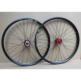 PINGPAI Mountain Bike Wheel PingPai 24 Inch MTB Bike Wheelset Disc / Rim Brake Bicycle Wheel 32H Double Layer Rim For 8 / 9 / 10 Speed 2000G (Color : Red) (Red)