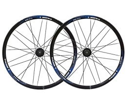 PINGPAI Mountain Bike Wheel PingPai 26" Mountain Bike Disc Brake Wheelset Quick Release Bicycle Wheels MTB Rim Flat Spokes 24H QR Hub For 7 / 8 / 9 / 10 Speed Cassette 2330g (Color : Green A, Size : 26in) (Blue a 26in)
