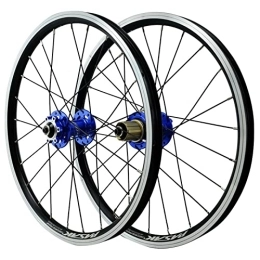 Puozult Spares Puozult Mountain Bike Wheelset 20 Inch, Aluminum Alloy Rim 24H Disc Brake MTB Wheelset, Quick Release Front Rear Wheels Bike Wheels, Fit 7-12 Speed Cassette Bicycle Wheelset (Color : Blue)