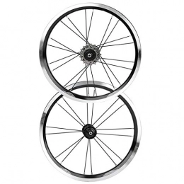 Pwshymi Spares Pwshymi Front 74mm Rear 85mm Hub Bicycle Wheelset 16 inch Folding Bike Rims Set V Brake durable robust exquisite workmanship for mountain bike for cycling(black)