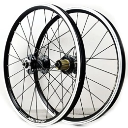QERFSD Spares QERFSD 20 Inch Bike Wheelset 406 Double-wall Aluminum Alloy Mountain Bicycle Wheel QR 1400g Front Rear Wheel Disc / V Brake 24holes Rim 7 8 9 10 11 12 Speed