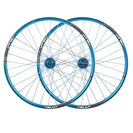 QERFSD Mountain Bike Wheel QERFSD 26 Inch Bike Wheelset Bicycle Front Rear Wheel Double Wall MTB Rim 32H Quick Release Cycling Wheels For 7 8 9 10 Speed Cassette For 26 * 1.75-2.3 (Color : Blue)
