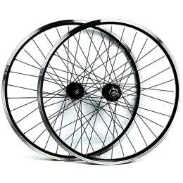QERFSD Spares QERFSD Quick Release MTB Bicycle Wheelset 26inch Bike Cycling Rim Mountain Bike Wheel 32H Disc / V- Brake Rim 7-11speed Cassette Hub Sealed Bearing 6 Pawls (Color : Black hub)