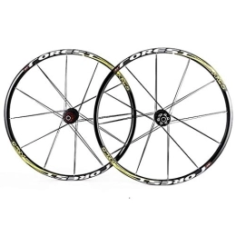 QHY Mountain Bike Wheel QHY Cycling 26 27.5 Inch MTB Bike Disc Wheelset Double Wall MTB Rim 24 / 24H QR Compatible 7 8 9 10 11 Speed (Color : Yellow, Size : 27.5inch)