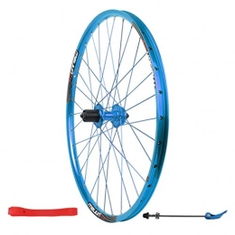 QHY Spares QHY Cycling 26" Bike Rear Wheel Double Wall Alloy MTB Rim Cassette Hub 32 Hole Disc Brake 7-10 Speed QR 1298g (Color : Blue)