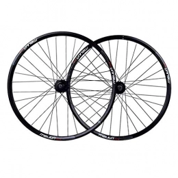 QHY Mountain Bike Wheel QHY Cycling Bike Wheel 26" Mountain Bike Wheelset MTB Disc Brake Bicycle For 7 8 9 10 Speed Cassette Double Wall Rim 32 Spoke (Color : Black)