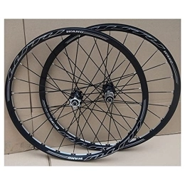 QHY Mountain Bike Wheel QHY Cycling Bike Wheelset 26 Inch Mountain Cycling Wheels, CNC Magnesium Alloy Disc Brake / Fit For 8 9 10 11 Speed 24H Freewheels / Quick Release Axles Bicycle Accessory (Color : Black, Size : 26")