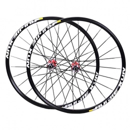 QHY Mountain Bike Wheel QHY Cycling MTB Bicycle Wheel 26" 27.5" 29in Disc Brake Carbon Hub Mountain Bike Sealing Bearing Wheelset For CROSSRIDE (Color : Red hub, Size : 26inch)