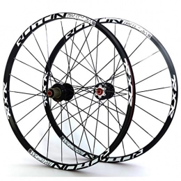 QHY Mountain Bike Wheel QHY Cycling Wheelset 26 27.5 29er Mountain Bike Wheels Front And Rear Bicycle Double Wall Alloy Rim 7 Palin Bearing Disc Brake QR 1790g 7-11 Speed Card Type Hubs 24H (Color : A-Black, Size : 26in)