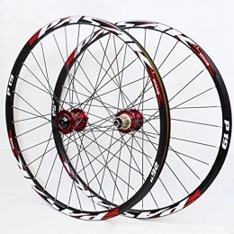 QHY Mountain Bike Wheel QHY MTB Bike Wheelset 26 27.5 29 In Thru Axle Disc Brake Wheelset ​Bike Front & Rear Wheels For 7-11 Speed Cassette Freewheel Bicycle Accessories 2090g (Color : A-Red, Size : 29in)