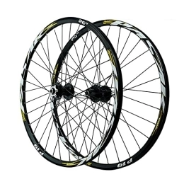 QHY Mountain Bike Wheel QHY MTB Mountain Bike Wheels 26 27.5 29inch Bicycle Wheels Big Hub 6 Claws 1-1 / 2” AM Wheel 9MM QR Wheelset Rim (Color : Gold, Size : 27.5 inch)