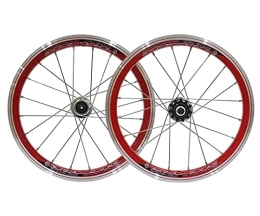 QHYRZE Mountain Bike Wheel QHYRZE 16inch Bicycle Wheelset Fixed Gear 11 Teeth Bike Wheel Set V Brake Rim 20 Spoke Fixie Single Speed For Kids Bike Folding Bike BMX MTB 1249g (Color : Red, Size : 16'')
