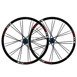 QHYRZE Spares QHYRZE 26 Inch Mountain Bike Wheelset Disc Brake Bicycle Rim MTB Quick Release Wheels Ball Bearing Hub 24H For 7 8 9 10 Speed Cassette Freewheel 2342g (Color : Black)