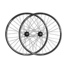 QHYRZE Mountain Bike Wheel QHYRZE 26" Mountain Bike Wheelset Disc Brake MTB Rim Quick Release Hub For 7 8 9 10 Speed Cassette 32H Wheels 2201g Black (Size : 26'')