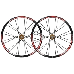 QHYRZE Mountain Bike Wheel QHYRZE 26" Mountain Bike Wheelset MTB Disc Brake Wheel Set 24H Bicycle Rim QR Quick Release Hub For 7 / 8 / 9 / 10 Speed Cassette 2415g (Color : Black Gold, Size : 26'')