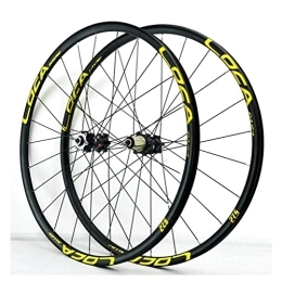 QHYRZE Spares QHYRZE Bicycle Wheelset 26 / 27.5 / 29 Inch Mountain Bike Quick Release Wheel Set 24H Rim Disc Brake Hub For 7 8 9 10 11 12 Speed Cassette 1680g (Color : Gold, Size : 26'')