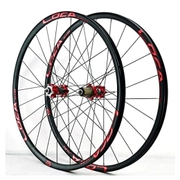 QHYRZE Mountain Bike Wheel QHYRZE Bicycle Wheelset 26 / 27.5 / 29 Inch Mountain Bike Quick Release Wheel Set 24H Rim Disc Brake Hub For 7 8 9 10 11 12 Speed Cassette 1680g (Color : Red, Size : 29'')