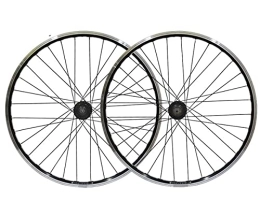 QHYRZE Mountain Bike Wheel QHYRZE Bicycle Wheelset Rim 26" Mountain Bike V / Disc Brake Wheelset MTB Quick Release Wheels Hub 32H For 7 8 9 10 Speed Cassette 2163g (Color : Black, Size : 26'')