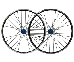 QHYRZE Mountain Bike Wheel QHYRZE Bicycle Wheelset Rim 26" Mountain Bike V / Disc Brake Wheelset MTB Quick Release Wheels Hub 32H For 7 8 9 10 Speed Cassette 2163g (Color : Blue, Size : 26'')