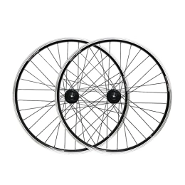 QHYRZE Spares QHYRZE Mountain Bike Disc / V Brake Wheelset 26" MTB Rim Quick Release Hub For 7 8 9 10 Speed Cassette 32H Wheels 2271g Black (Size : 26'')