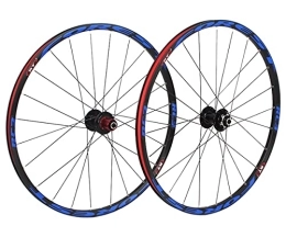 QHYRZE Mountain Bike Wheel QHYRZE Mountain Bike Wheels MTB 26 / 27.5 Inch 120 Clicks 5 Bearing Disc Brake Wheelset 24 Holes Quick Release Hub For 7 8 9 10 11 Speed 1790g (Color : Blue, Size : 27.5'')