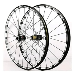 QHYRZE Spares QHYRZE Mountain Bike Wheelset 26" 27.5" 29'' Bicycle Rim MTB Disc Brake Thru Axle Wheels Front Rear 24 Holes Hub For 7 8 9 10 11 12 Speed Cassette 1750g (Color : Black, Size : 26'')