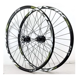 QHYRZE Mountain Bike Wheel QHYRZE Mountain Bike Wheelset 26 / 27.5 / 29 Inch MTB Rim Disc Brake Quick Release Cycling Wheels 32H Hub For 7 8 9 10 11 12 Speed Cassette 2050g (Color : Green, Size : 29'')